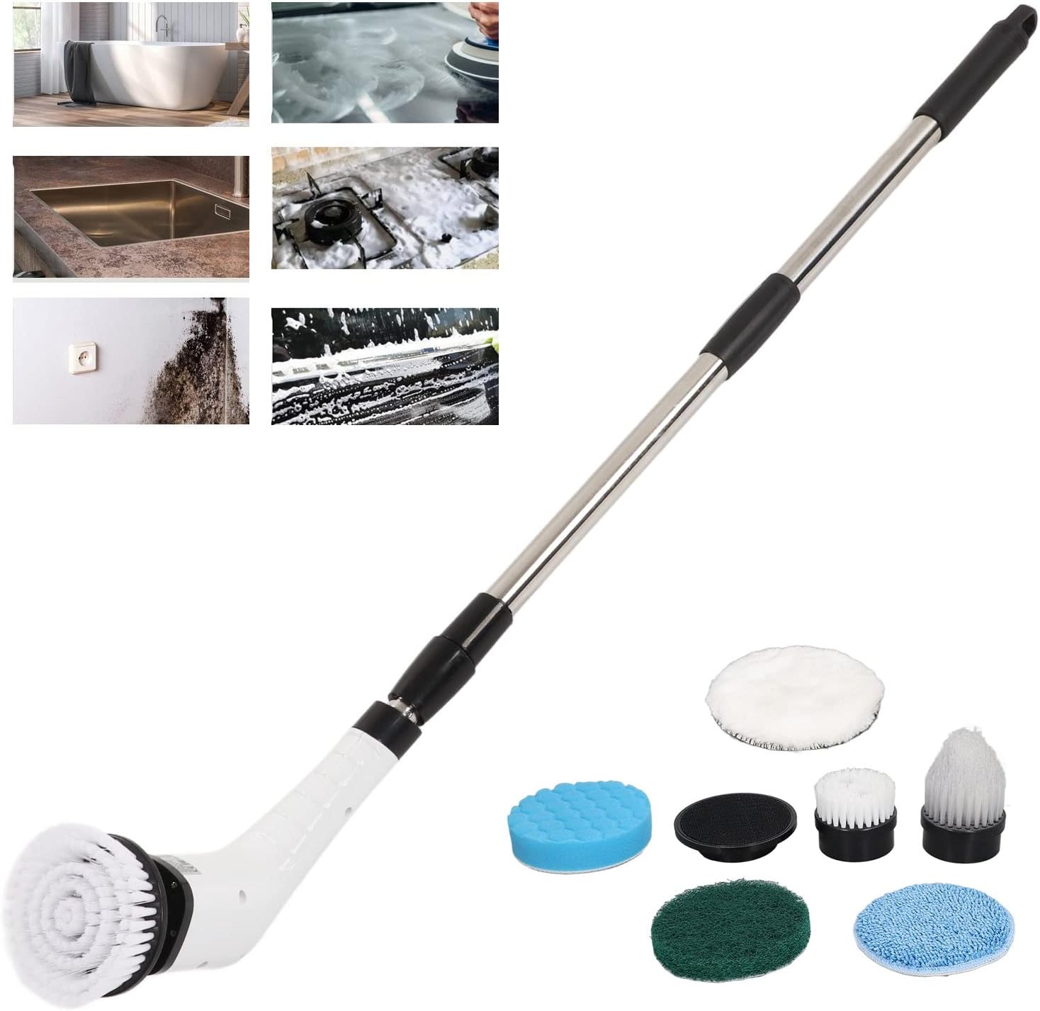 CEPILLO DE LIMPIEZA ELÉCTRICO GIRATORIO E INALÁMBRICO 9 EN 1